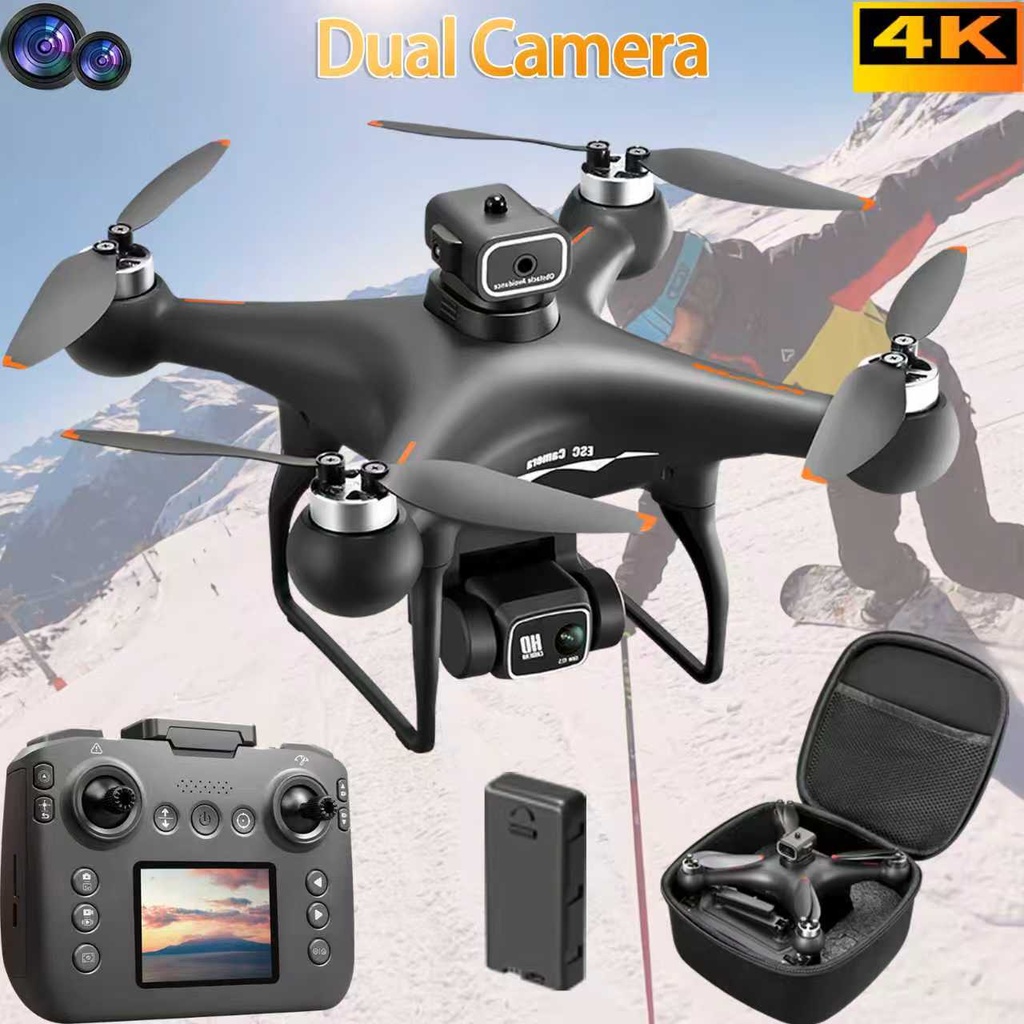 S116 Foldable Drone with Screen Remote Controller, Dual Camera Aerial Photography, 2.4G Real-Time Transmission, Quadcopter, Portable Outdoor Drone, Gift for Kids and Adults